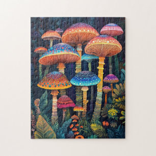 Luminescente Paddenstoelen Kleurrijk Oerwoud Legpuzzel
