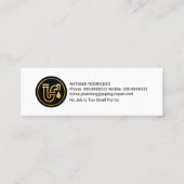 Luminescente waterdruppels Gold Lines Plumbing Mini Visitekaartje (Achterkant)