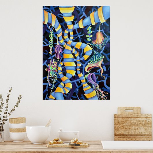 Luminescentie - Exotic Orchids tropical Pattern Poster (Keuken)