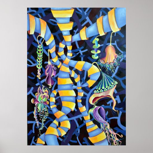 Luminescentie - Exotic Orchids tropical Pattern Poster (Voorkant)