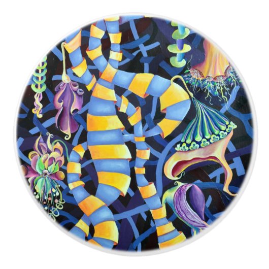 Luminescentie Waterverf Orchids Keramische Knop (Voorkant)