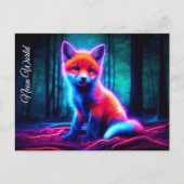 Luminescerend vossendier diep donker bos briefkaart (Voorkant)