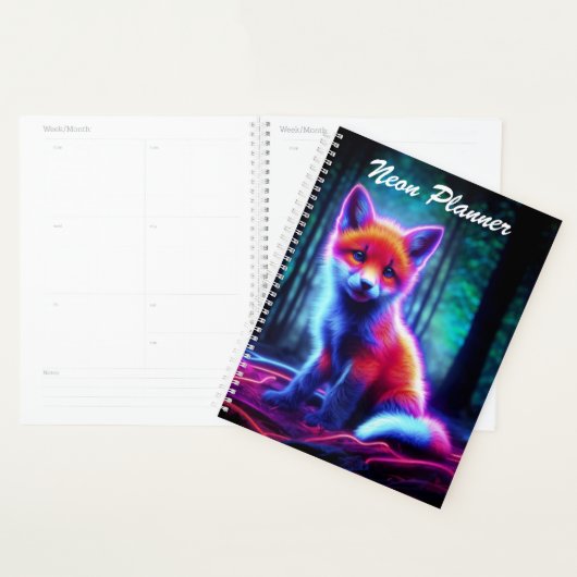 Luminescerend vossendier diep donker bos planner (Display)