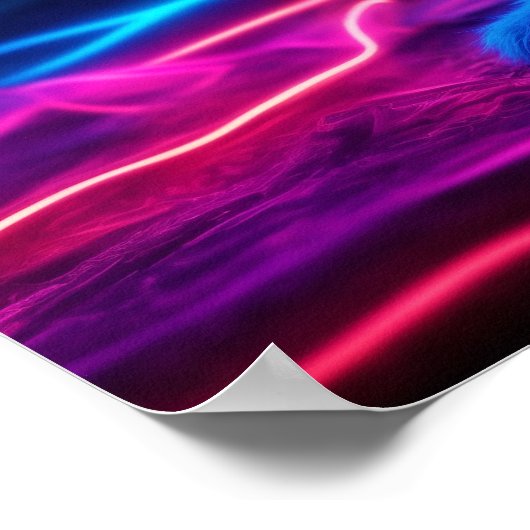 Luminescerend vossendier diep donker bos poster (Hoek)