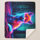 Luminescerend vossendier diep donker bos sherpa deken (Voorkant)