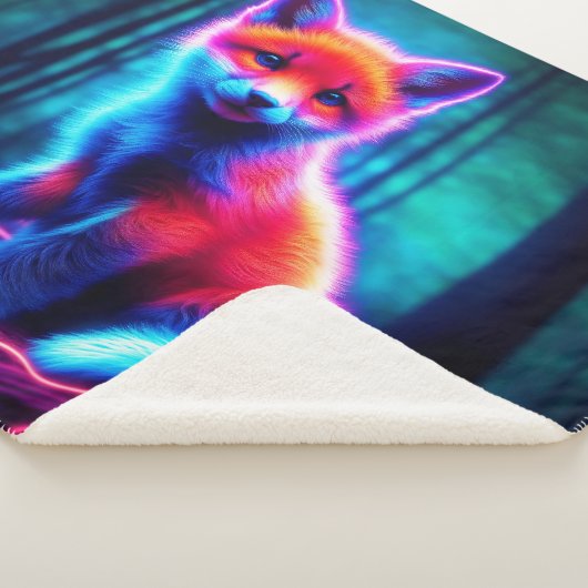 Luminescerend vossendier diep donker bos sherpa deken (3/4)