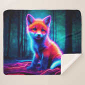 Luminescerend vossendier diep donker bos sherpa deken (Voorkant (horizontaal))