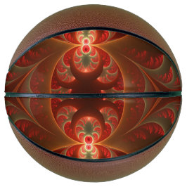 Lumineus Abstract matig Oranje rood fractal Basketbal