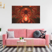 Lumineus Abstract matig Oranje rood fractal Canvas Afdruk (Insitu (Woonkamer))