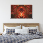 Lumineus Abstract matig Oranje rood fractal Canvas Afdruk (Insitu (Slaapkamer))