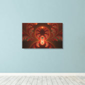 Lumineus Abstract matig Oranje rood fractal Canvas Afdruk (Insitu (Houten vloer))