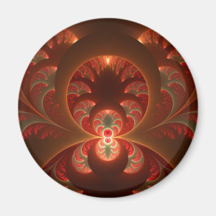Lumineus Abstract matig Oranje rood fractal Magneet
