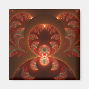 Lumineus Abstract matig Oranje rood fractal Magneet