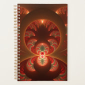 Lumineus Abstract matig Oranje rood fractal Planner (Voorkant)