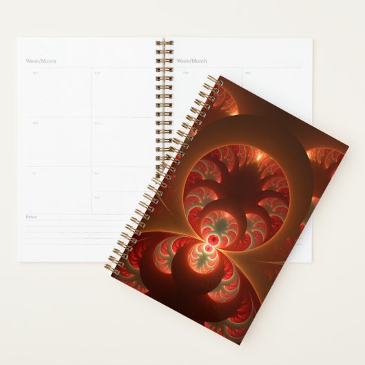 Lumineus Abstract matig Oranje rood fractal Planner (Display)