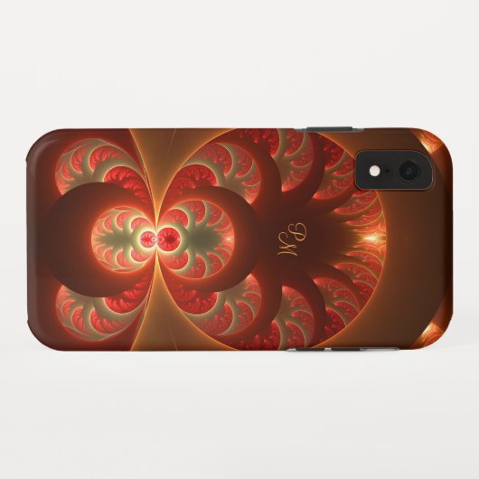 Lumineus abstract modern fractal Art Monogram Case-Mate iPhone Case (Achterkant (horizontaal))