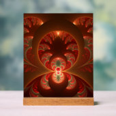 Lumineus abstract modern oranje fractal acryl bord (Neutraal)