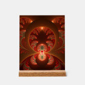 Lumineus abstract modern oranje fractal acryl bord (Voorkant)