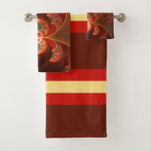 Lumineus abstract modern oranje fractal bad handdoek (Insitu)