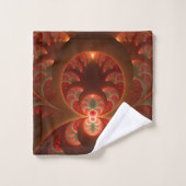 Lumineus abstract modern oranje fractal bad handdoek (Wasdoekje)