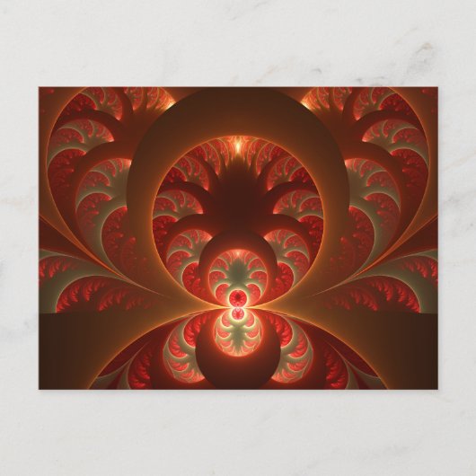 Lumineus abstract modern oranje fractal briefkaart (Voorkant)