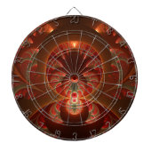 Lumineus abstract modern oranje fractal dartbord (Voorkant)