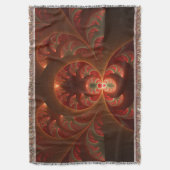 Lumineus abstract modern oranje fractal deken (Voorkant Verticaal)