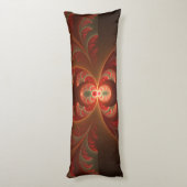 Lumineus abstract modern oranje fractal lichaamskussen (Achterkant (Verticaal))