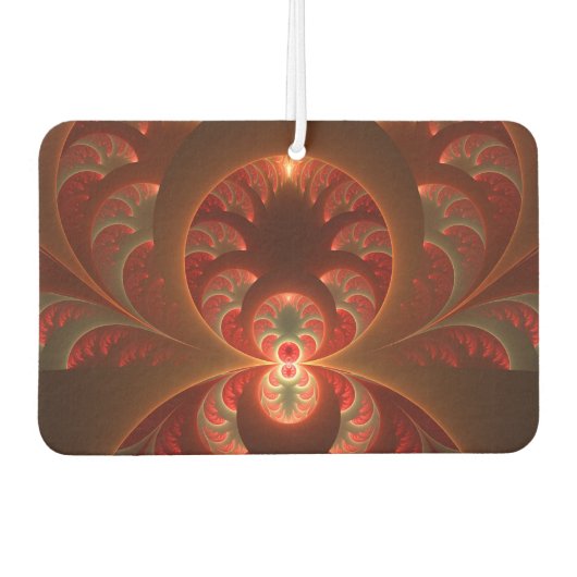 Lumineus abstract modern oranje fractal luchtverfrisser (Voorkant)