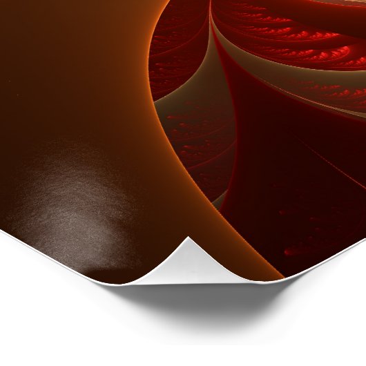 Lumineus abstract modern oranje fractal perfect poster (Hoek)