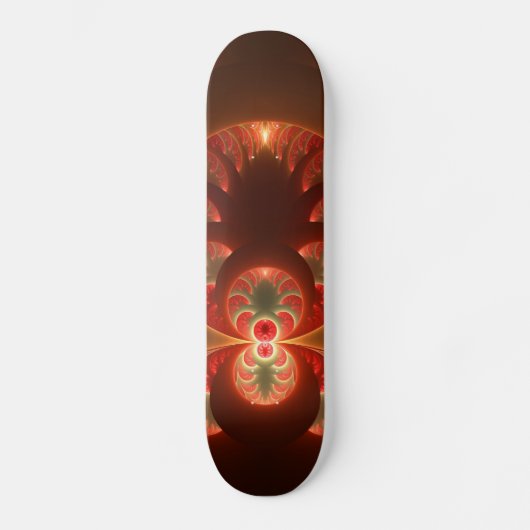 Lumineus abstract modern oranje fractal persoonlijk skateboard (Voorkant)