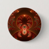 Lumineus abstract modern oranje fractal ronde button 5,7 cm (Voorkant)