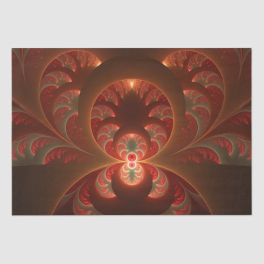 Lumineus abstract modern oranje fractal tissuepapier (Voorkant)
