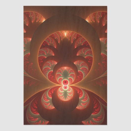 Lumineus abstract modern oranje fractal tissuepapier (Voorkant)