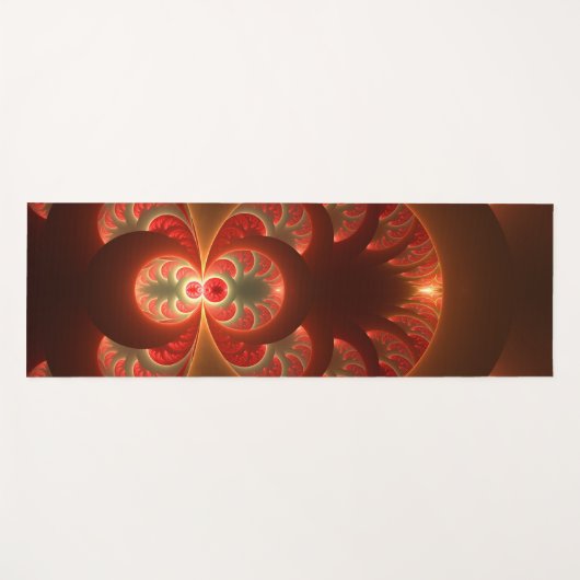 Lumineus abstract modern oranje fractal yogamat (Voorkant (horizontaal))