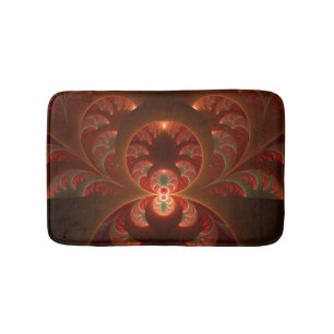 Lumineus Abstract Modern Oranje Rood Fractal Badmat