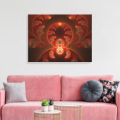 Lumineus Abstract Modern Oranje Rood Fractal Canvas Afdruk (Insitu (Woonkamer))