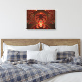 Lumineus Abstract Modern Oranje Rood Fractal Canvas Afdruk (Insitu (Slaapkamer))