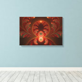 Lumineus Abstract Modern Oranje Rood Fractal Canvas Afdruk (Insitu (Houten vloer))
