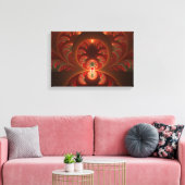 Lumineus Abstract Modern Oranje Rood Fractal Canvas Afdruk (Insitu (Woonkamer))