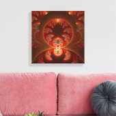 Lumineus Abstract Modern Oranje Rood Fractal Canvas Afdruk (Insitu (Woonkamer))