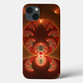 Lumineus abstract modern oranje rood Fractal Case-Mate iPhone Case