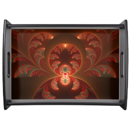 Lumineus abstract modern oranje rood Fractal Dienblad