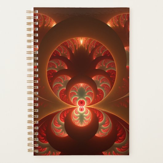 Lumineus Abstract Modern Oranje Rood Fractal Planner (Voorkant)