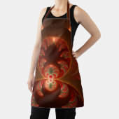 Lumineus Abstract Modern Oranje Rood Fractal Schort (Insitu)