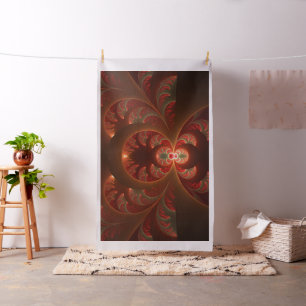 Lumineus Abstract Modern Oranje Rood Fractal Stof