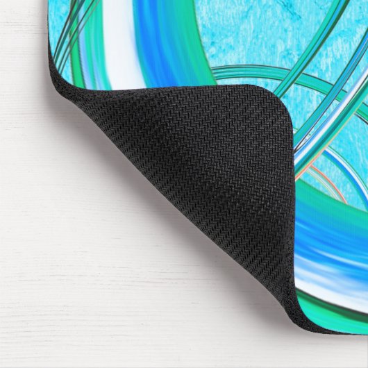 Lumineus blauw Zirly Abstract Fractal Patroon Muismat (Hoek)