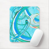 Lumineus blauw Zirly Abstract Fractal Patroon Muismat (Met muis)