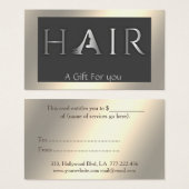 Lumineus glanzend elegant HAAIR-cadeaubon Visitekaartje (Voorkant /achterkant)