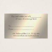 Lumineus glanzend elegant HAAIR-cadeaubon Visitekaartje (Achterkant)